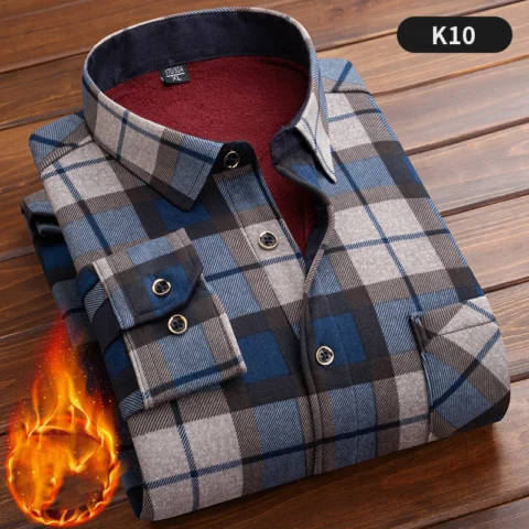 Men's Thermal Fleece-Lined Winter Shirt